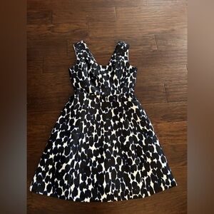 Kate Spade Black and White Patterned Midi Dress